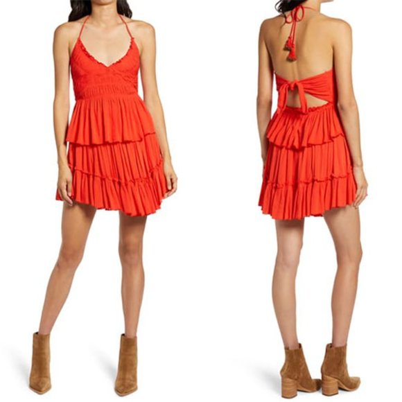 Free People Dresses & Skirts - Free People Hooked On You Skirt Ruffle Red NWT XS